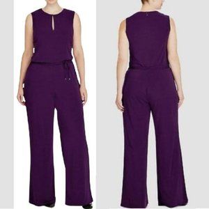 Ralph Lauren Purple Keyhole Sleeveless Jumpsuit